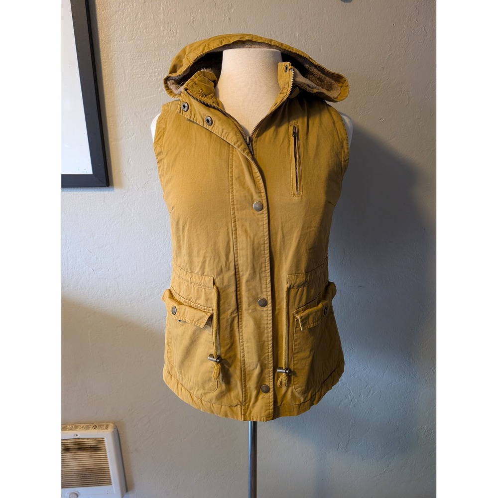 Love Tree faux fur hooded vest womens‎ sz small